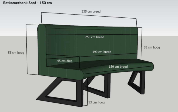 Bielefeld Esszimmersofa / Bank 150 cm