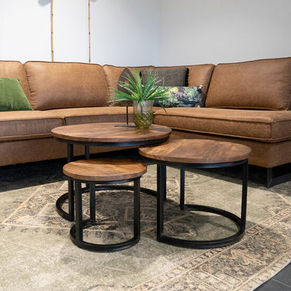 3er Couchtisch Set Halle - Gr. 1 - klein mit 2 cm Platte