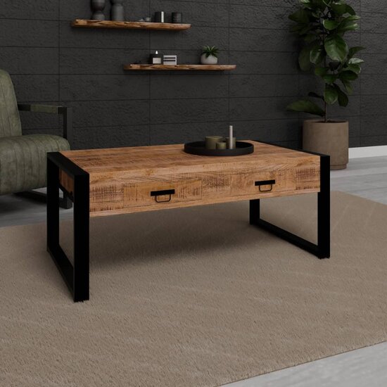 Couchtisch Flensburg mit Schubladen 130 x 70 x 45 cm.